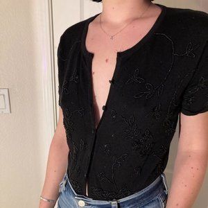 Black Beaded Blouse